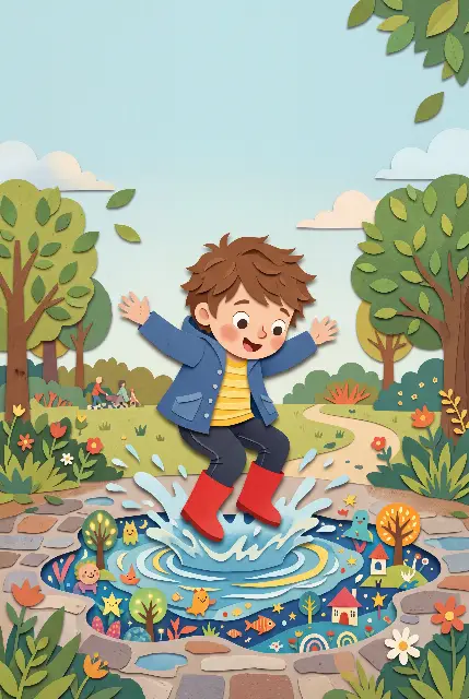 Couverture : Petit Léo et la flaque magique