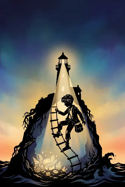 Couverture : Théo, gardien du phare retourné